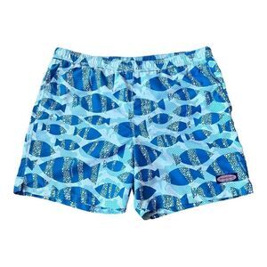 Vineyard Vines Men’s Blue Fish Swim Trunks Shorts Size Large